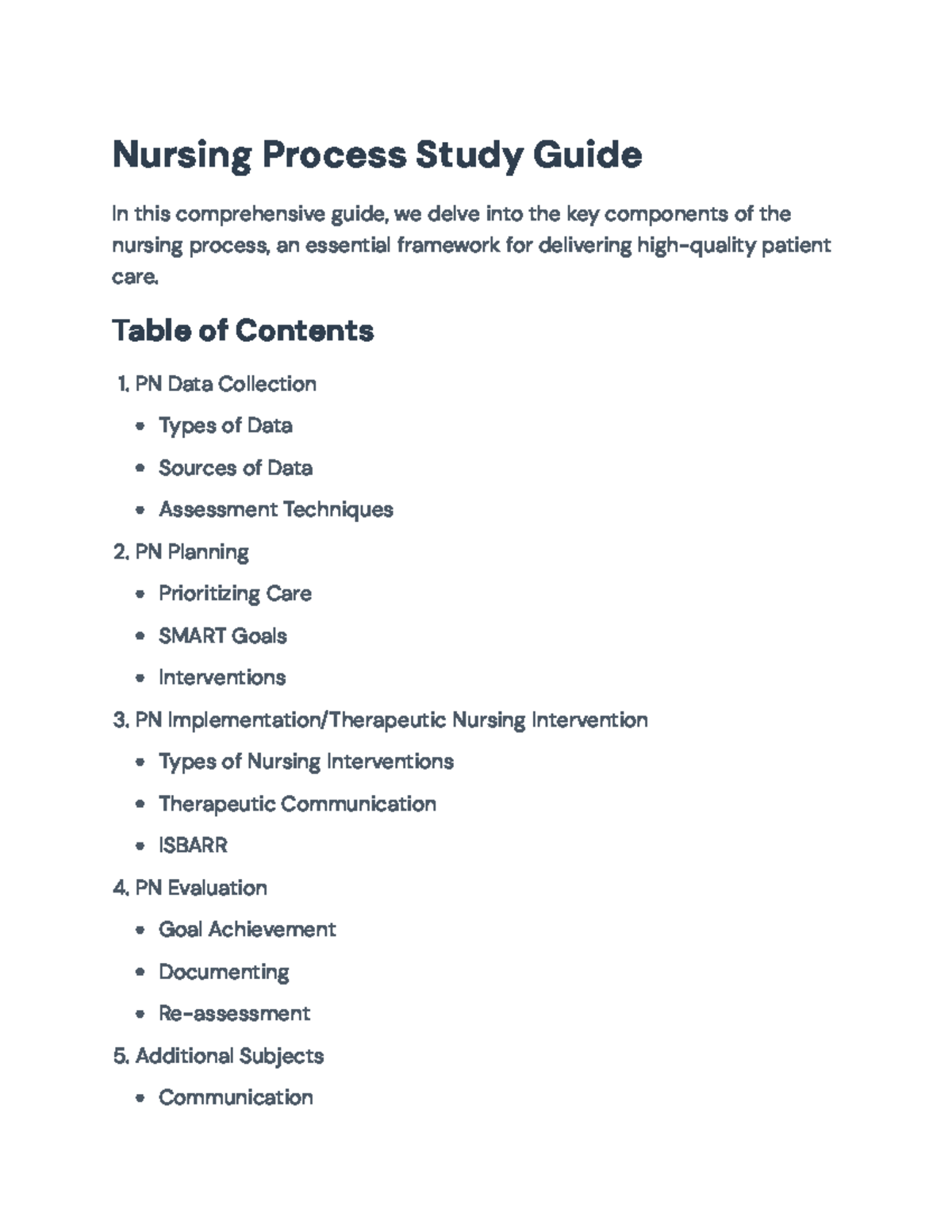 Nursing Process Study Guide Key Components For Effective Care
