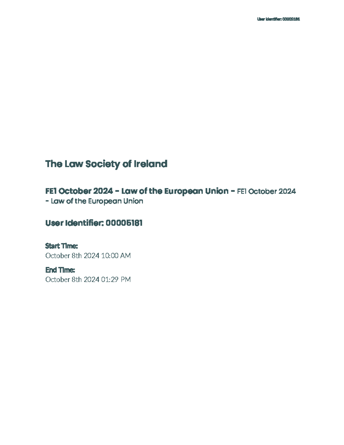 EU Script 60% - Exam on Law of the European Union FE1 October 2024 ...