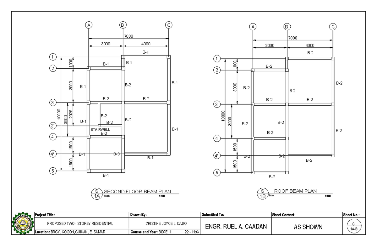 BEAM PLAN - beam plan - S SECOND FLOOR BEAM PLAN STAIRWELL Project ...