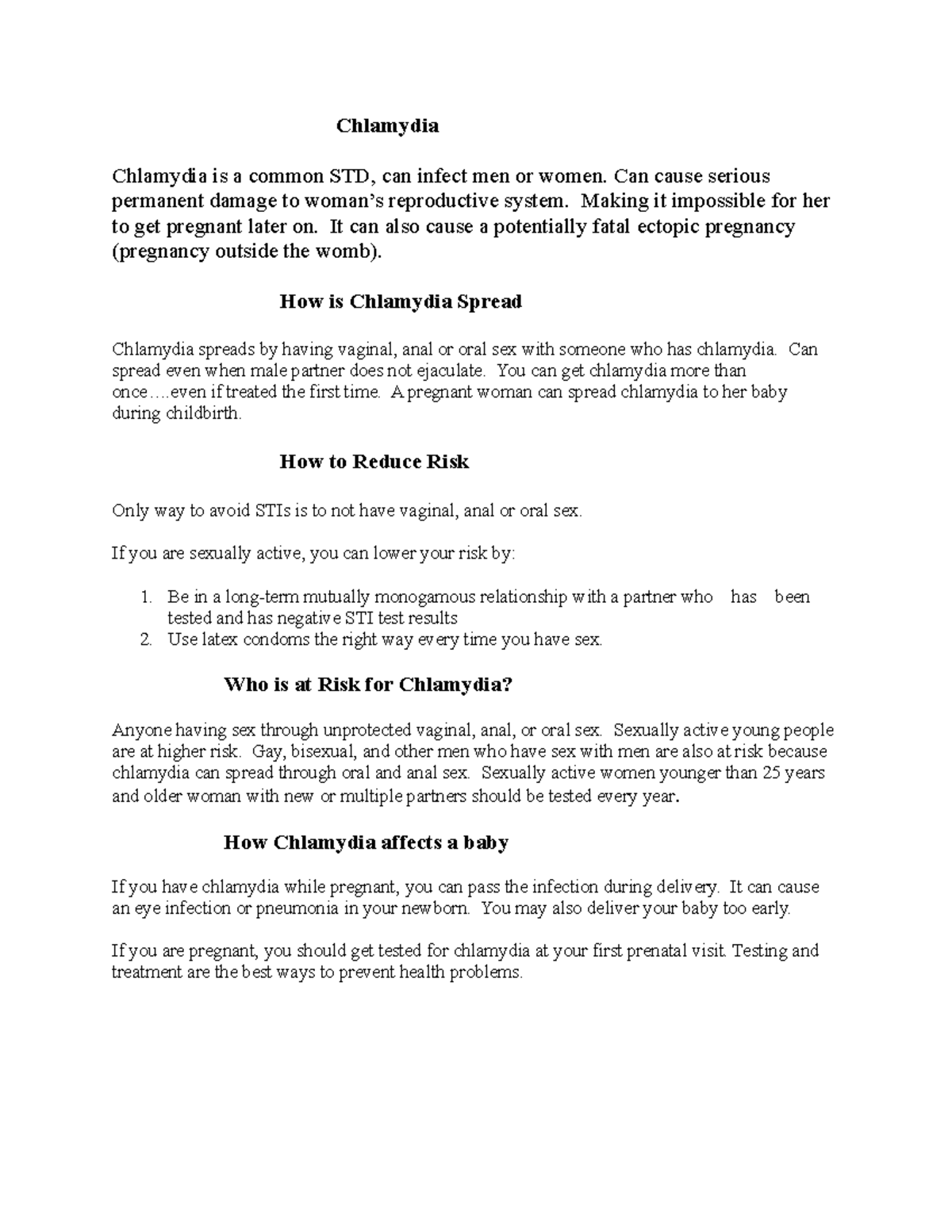 Chlamydia - grwregwegweg - Chlamydia Chlamydia is a common STD, can ...