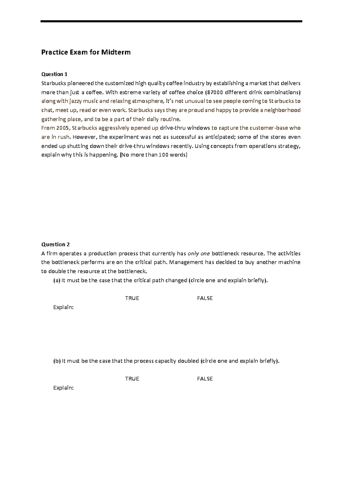 Practice Exam Midterm - Warning: TT: undefined function: 32 Warning: TT ...