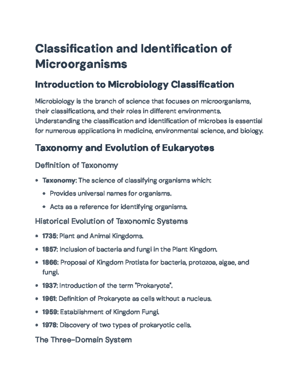 Classification and Identification of Microorganisms in Microbiology ...