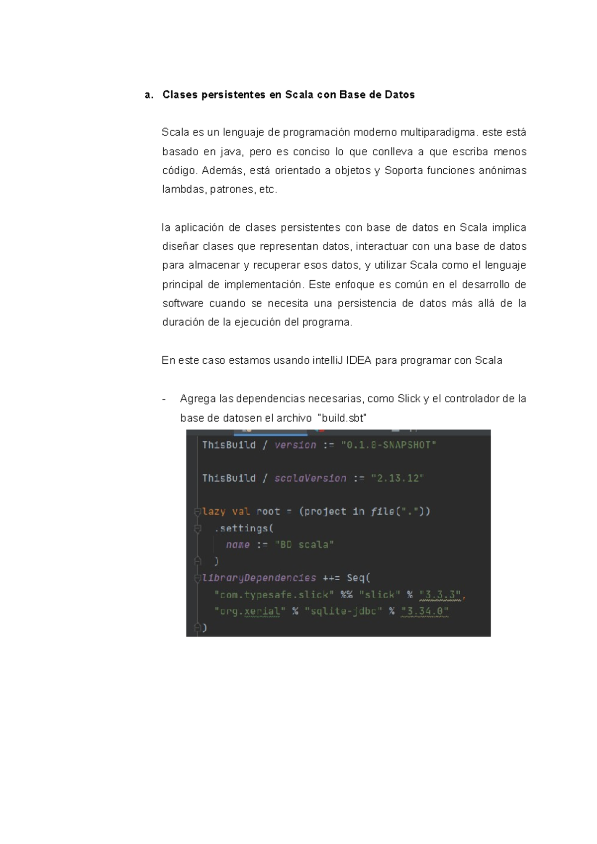 BD scala - tarea académica 2 - a. Clases persistentes en Scala con Base ...