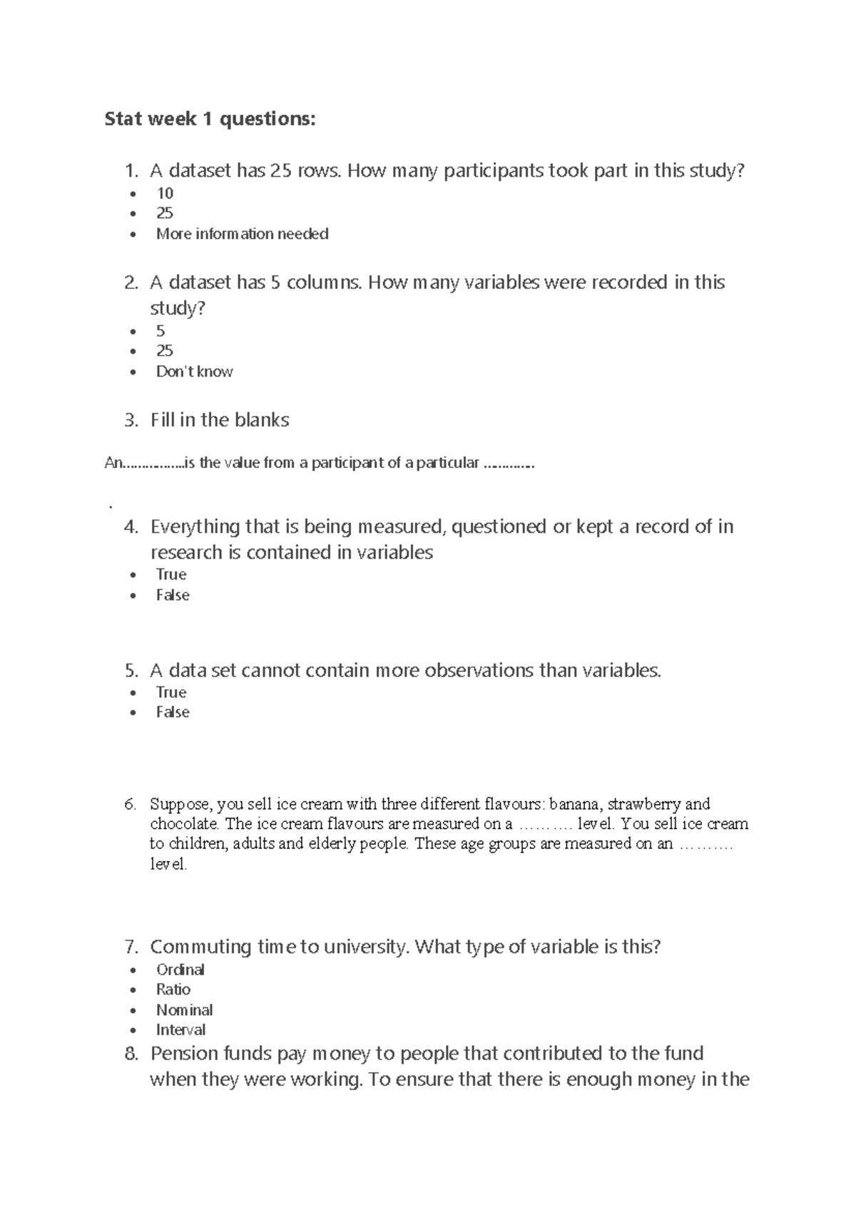 Statistics - PSY 101 Practice Exams and Questions Overview - Studocu