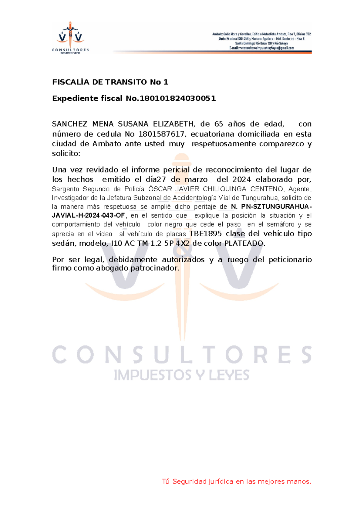 Ampliación del Peritaje: Solicitud de Reevaluación Judicial - Document Preview