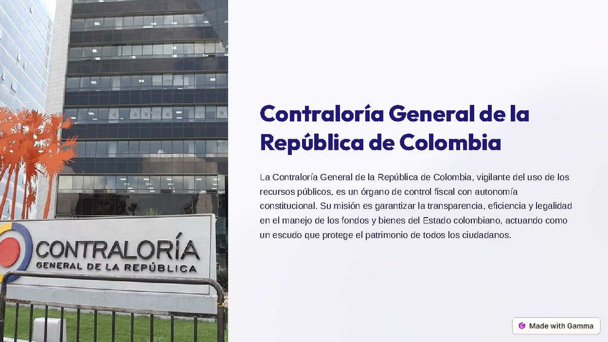 Contraloria General de la Republica de Colombia 3 1 - Contraloría ...