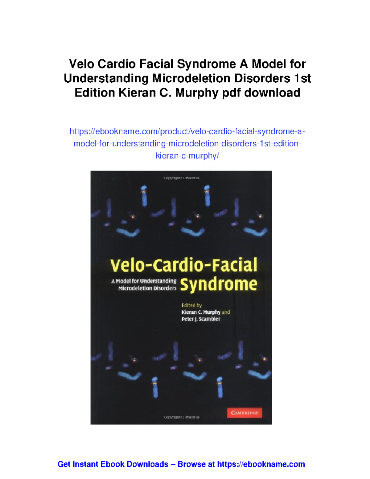 VCFS: A Comprehensive Overview of Microdeletion Disorders (1st Ed ...
