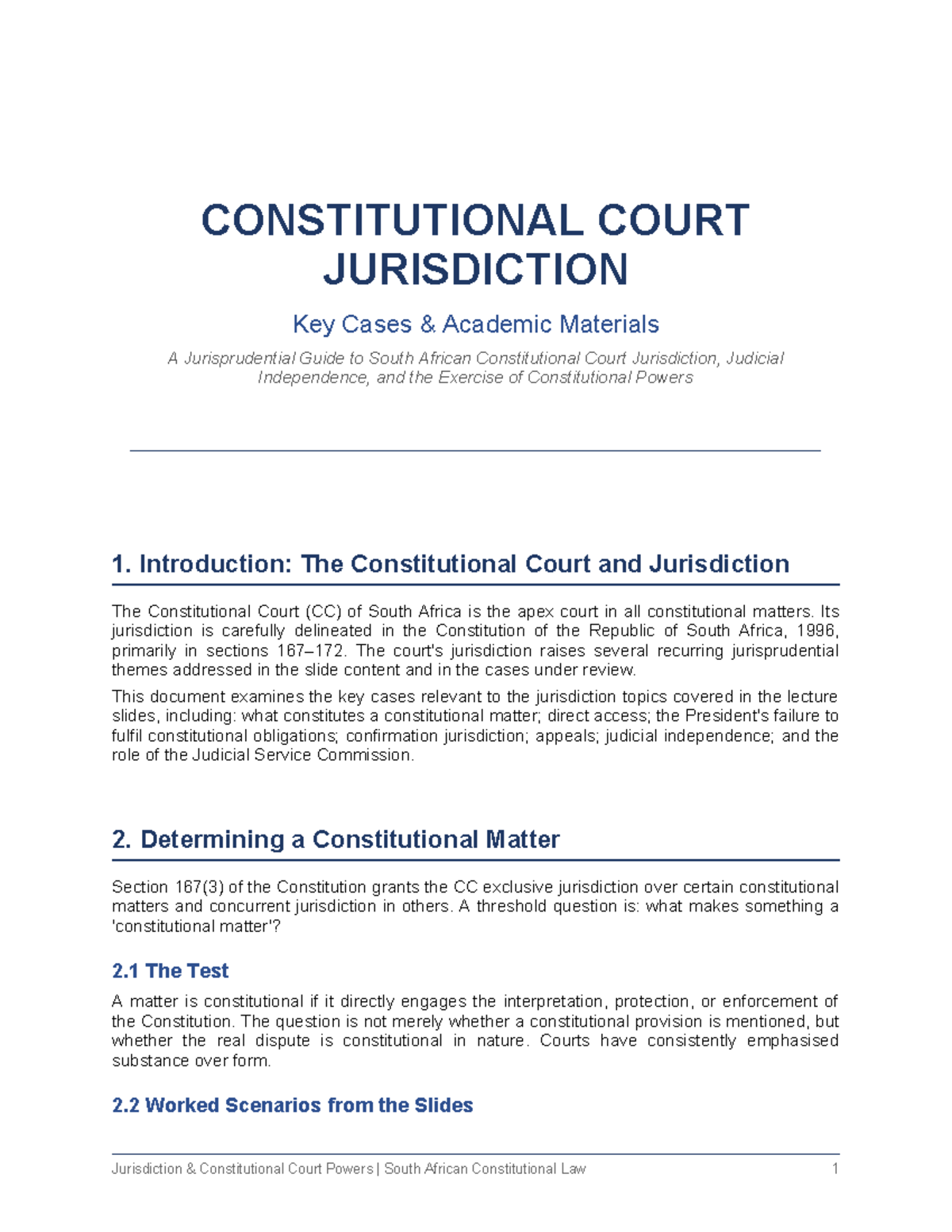 Jurisdiction Cases Guide: Key Insights on South African Constitutional ...