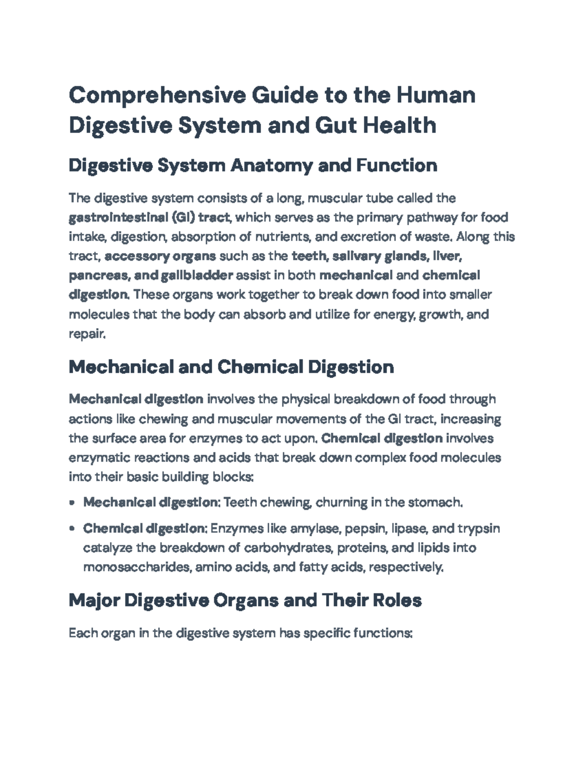 Comprehensive Guide to Digestive System Anatomy & Disorders (BIOL 101 ...