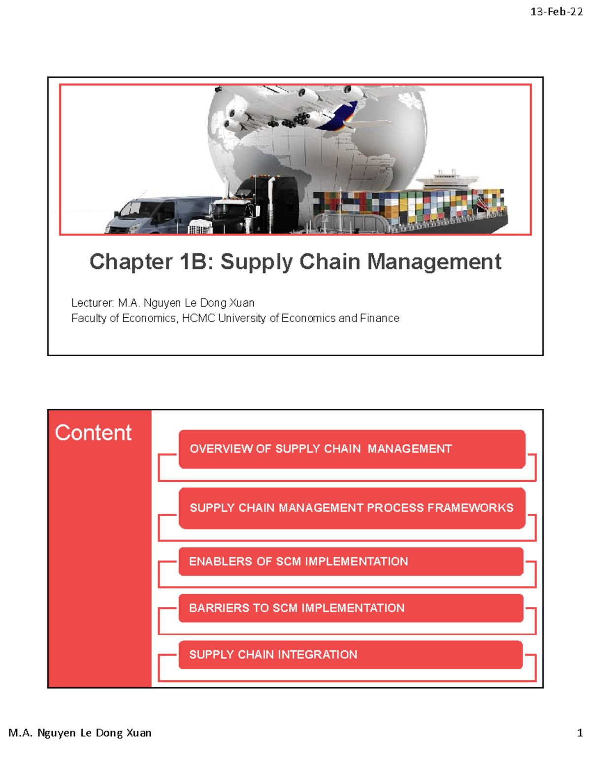 Chapter 1B: Overview of Supply Chain Management (SCM) Concepts - Studocu