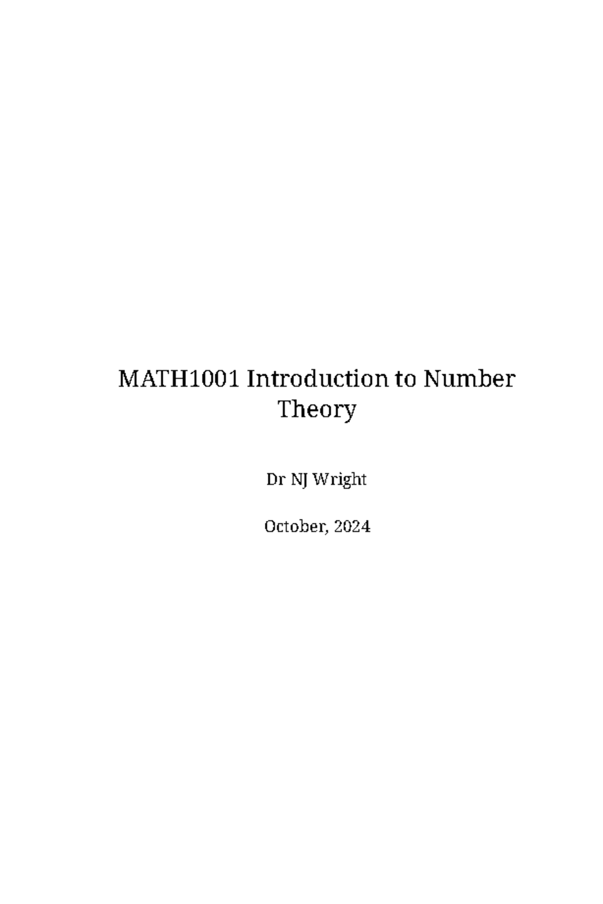MATH1001 Final Exam Notes on Number Theory and Proofs - Studocu