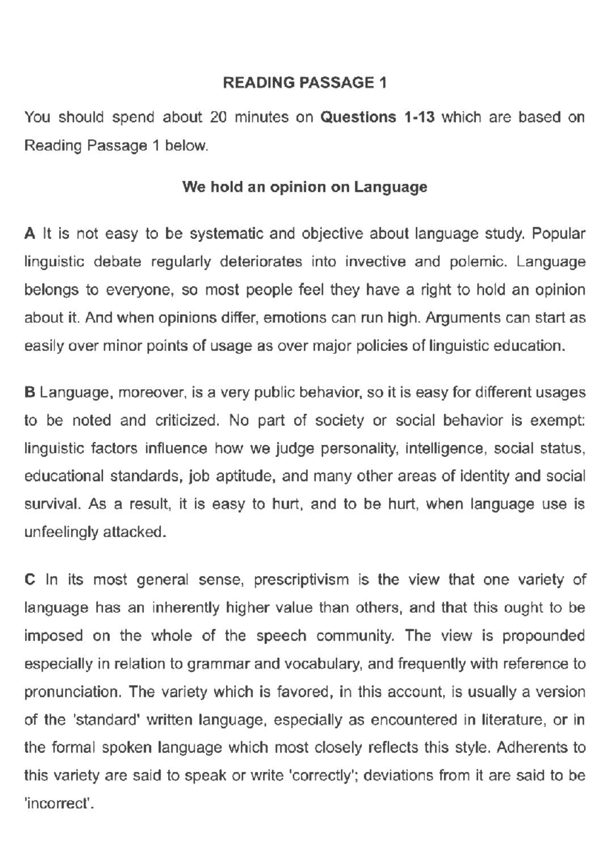 Reading Passage Analysis: Language Attitudes and Seed Preservation ...