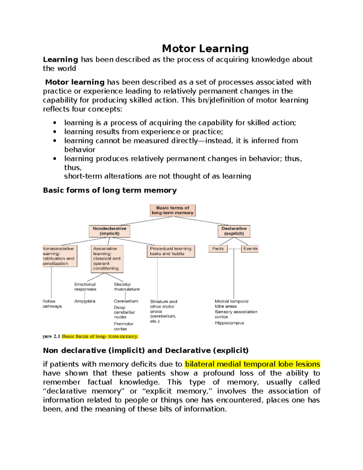 Motor Learning Concepts and Theories - 3 Motor Learning Lec 2 - Studocu