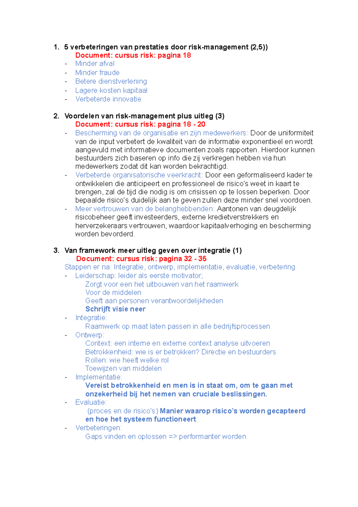 Risk Management Exam Questions - Cursus Risk (Examen) - Studocu