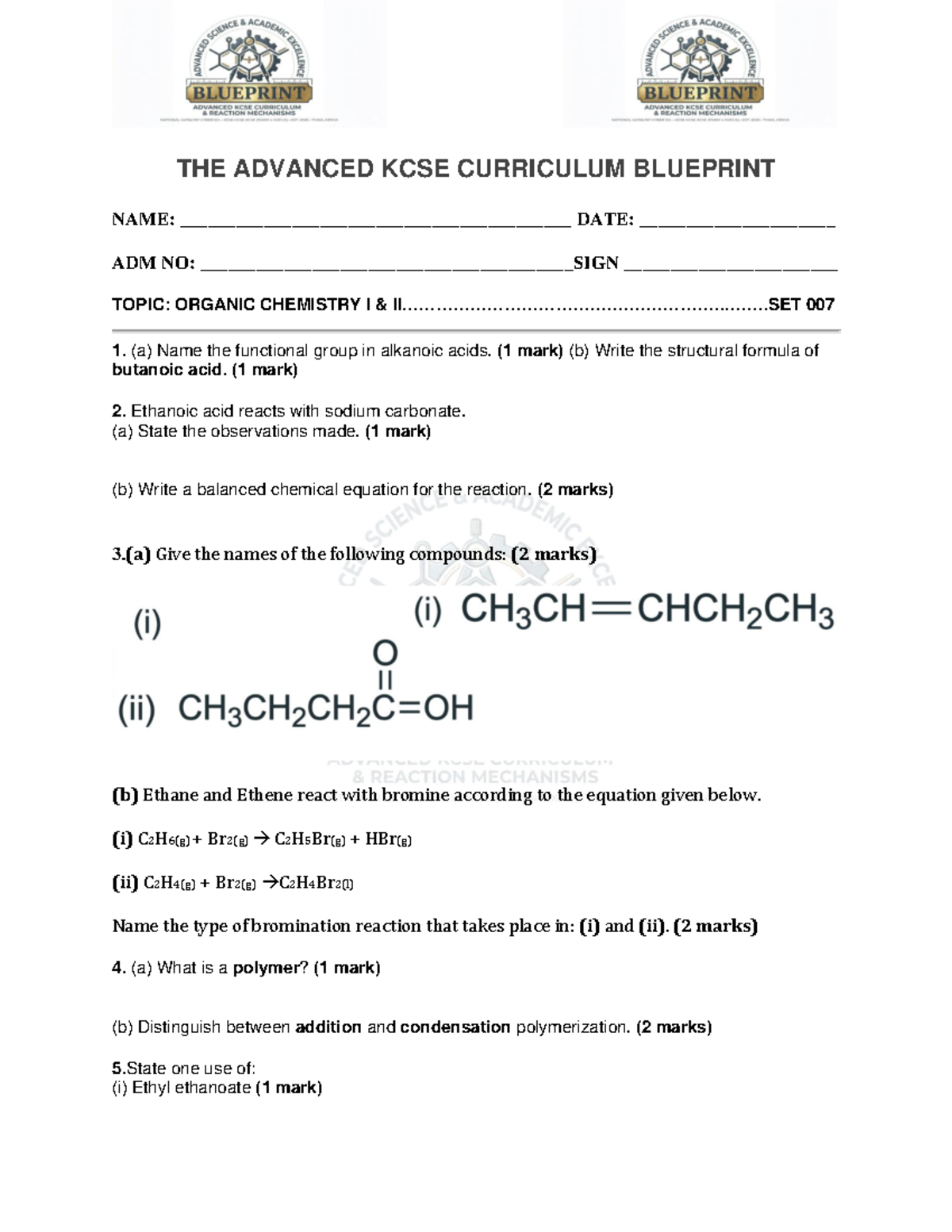 SET 007: Organic Chemistry I Exam Prep Guide - Studocu