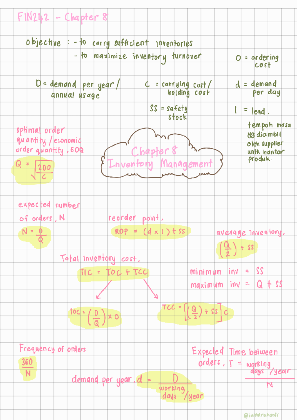 FIN242 Chapter 8 Notes: Inventory Management & Optimization - Studocu