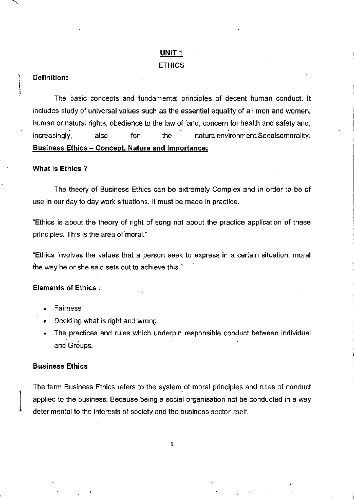 Ethics Notes (Course Code: 20210522) - Key Concepts and Applications ...