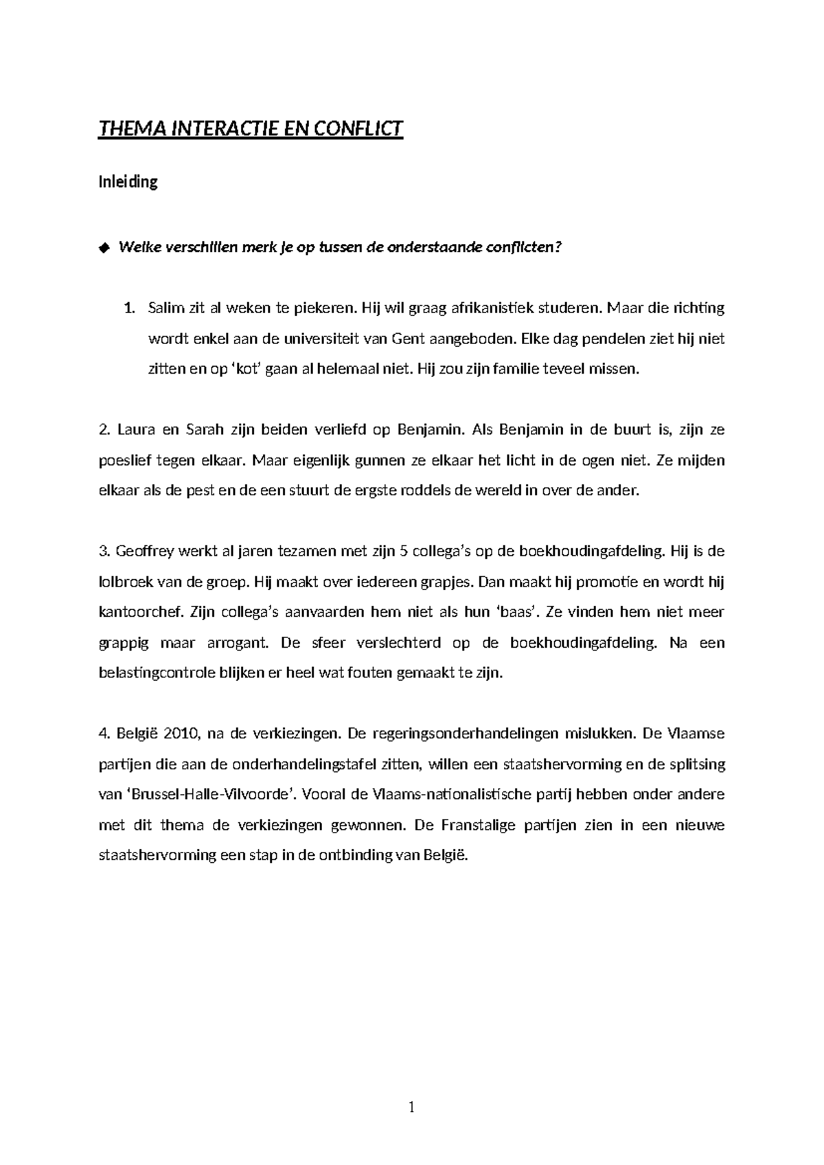 Interactie en Conflict: Inleiding tot Psychologische Aspecten (Inter~1 ...