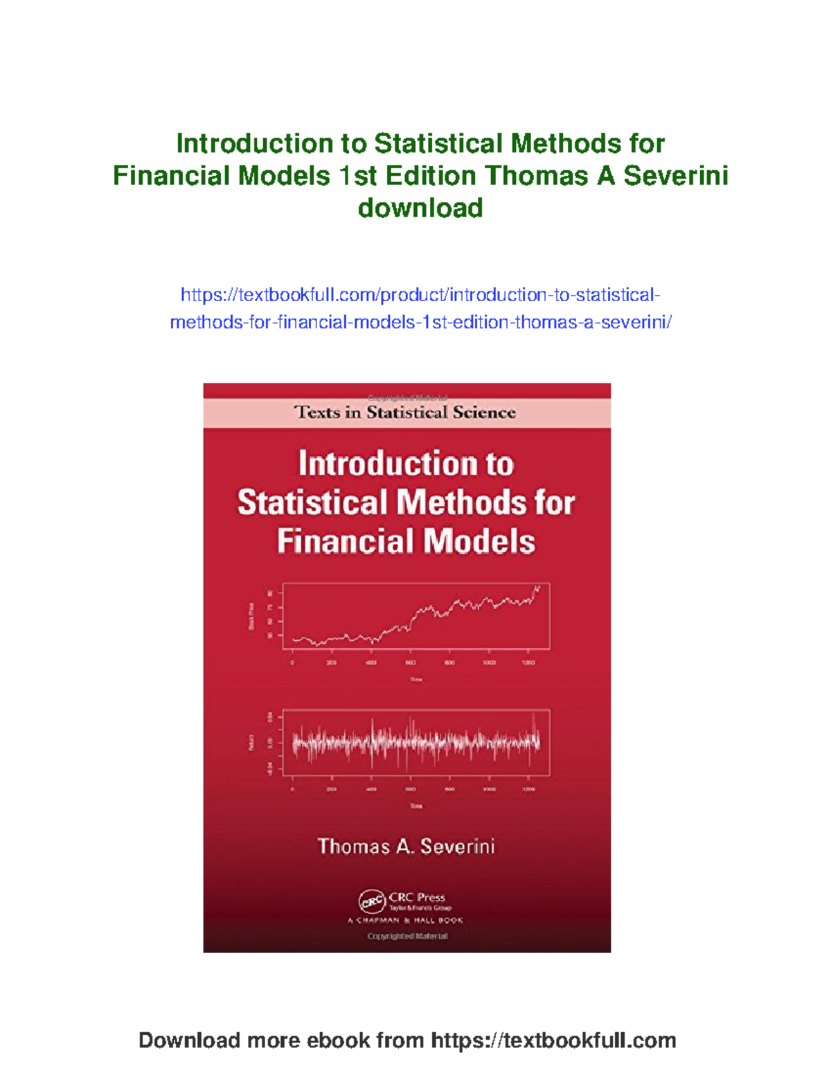 Introduction to Statistical Methods for Financial Models (K31368) - Studocu