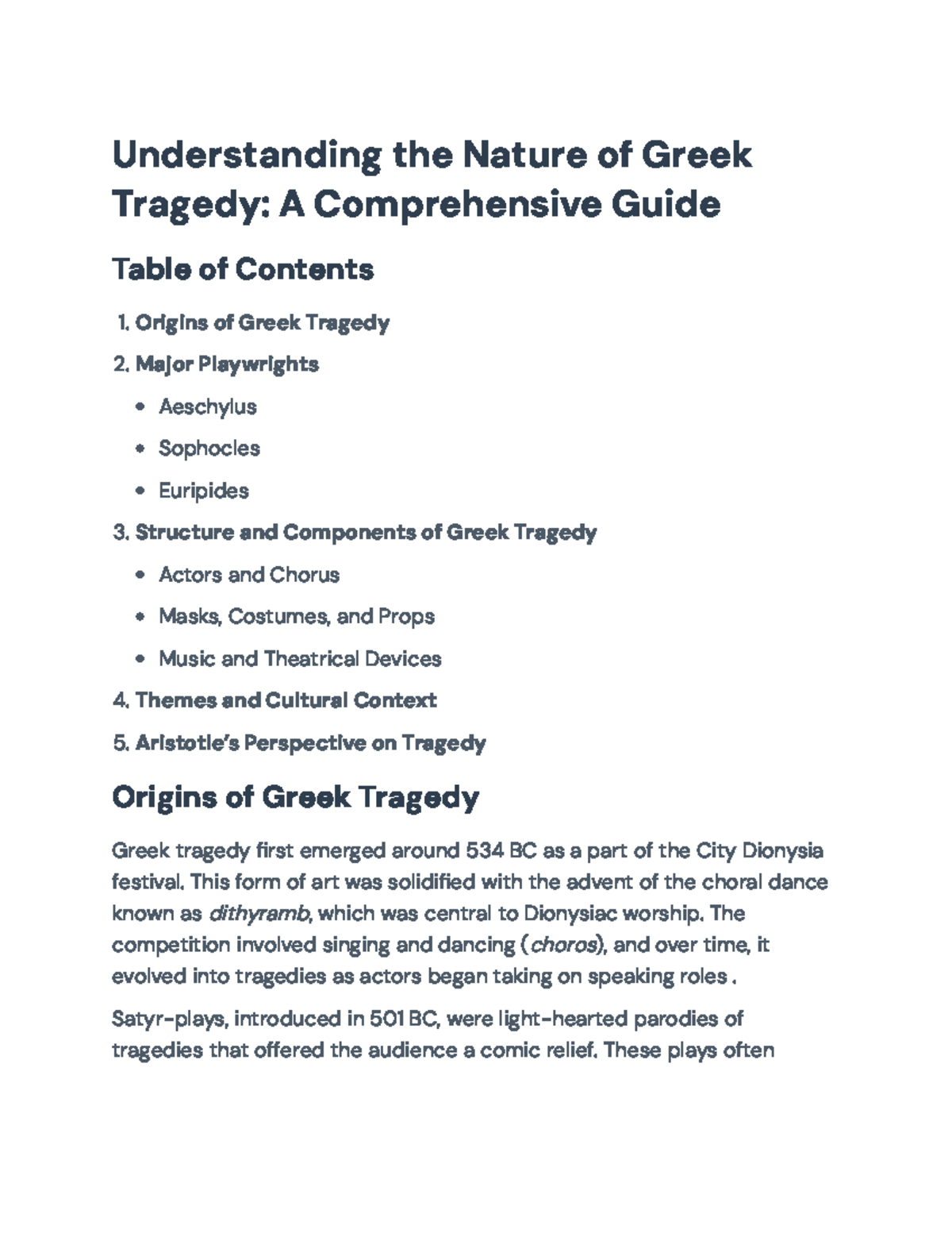 Understanding Greek Tragedy: Origins, Playwrights, and Themes ...