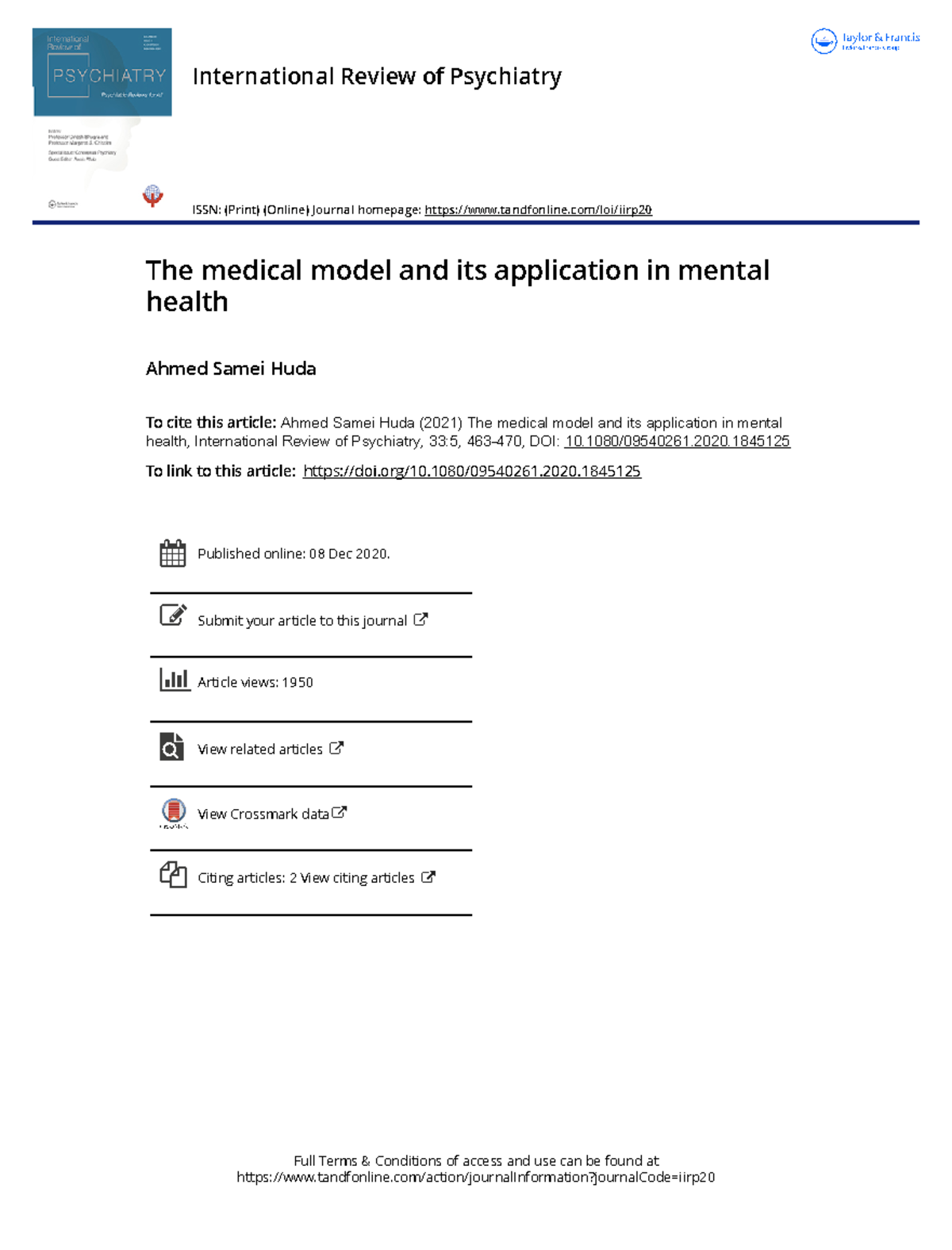 3.3 the medical model and application in mental health - Full Terms ...