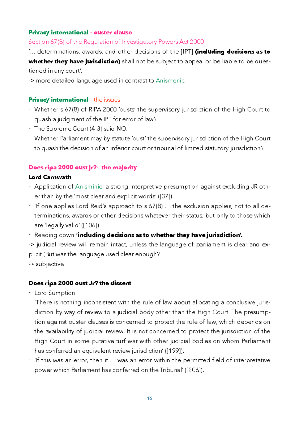 RIPA Section 67(8) and Judicial Review: Key Issues Explored - Studocu