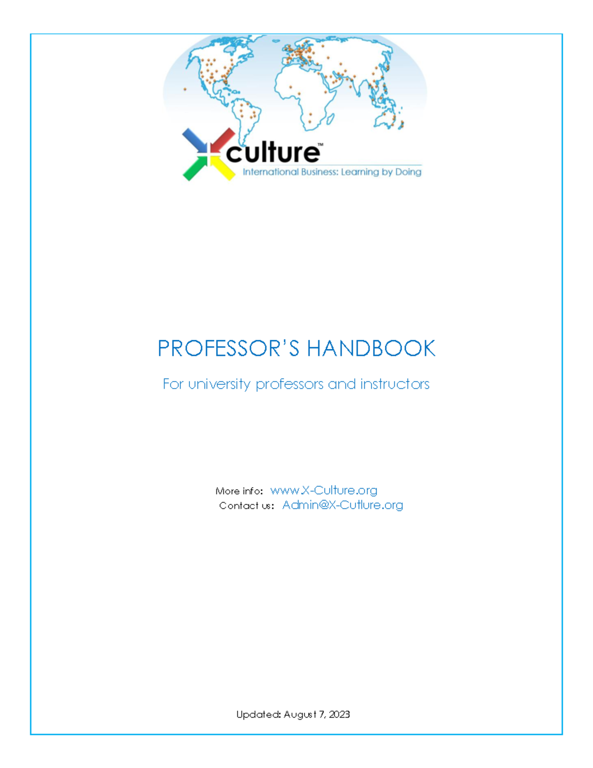 X-Culture Professor Handbook 2023-2: Guidelines for Instructors ...