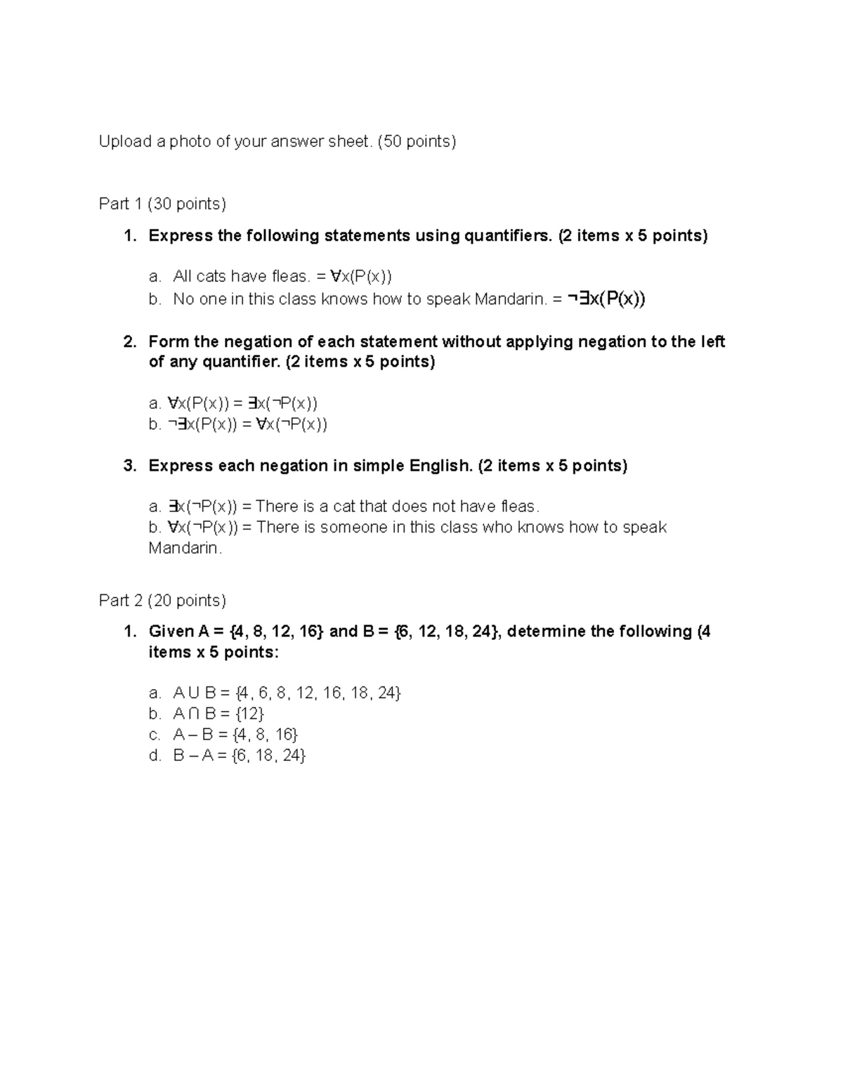 01 Task Performance 1 - Discrete Structures Logic Analysis - Studocu