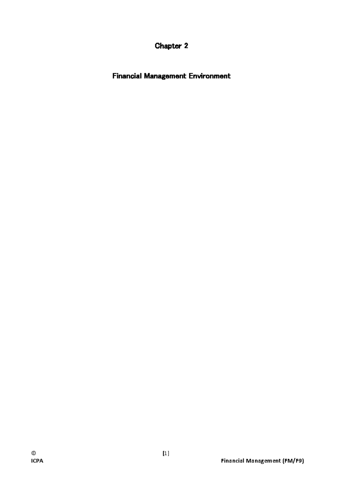 Financial Management Environment: An Overview of Key Concepts - Studocu