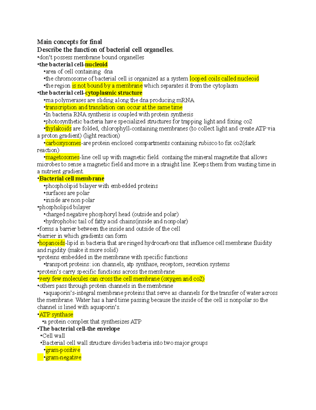 Final Exam Study Guide: Key Concepts in Microbiology (BIO 101) - Studocu