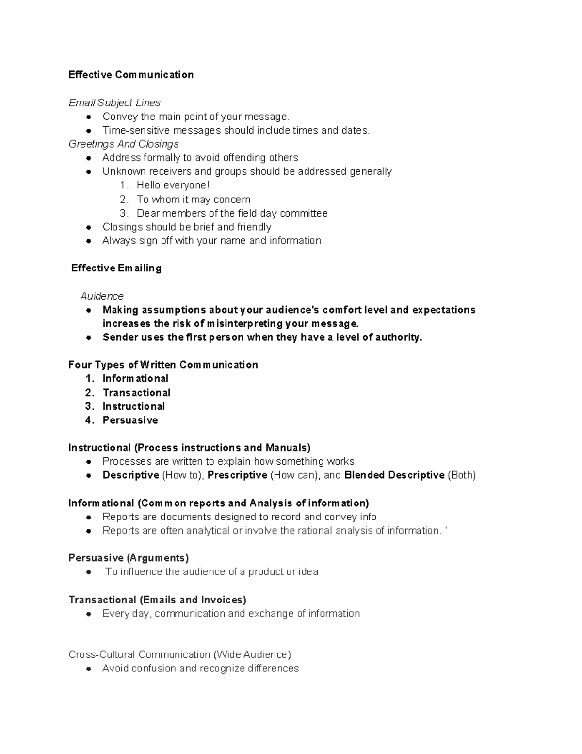 Effective Communication: Writing an Appropriate Message (ENG 101) - Studocu