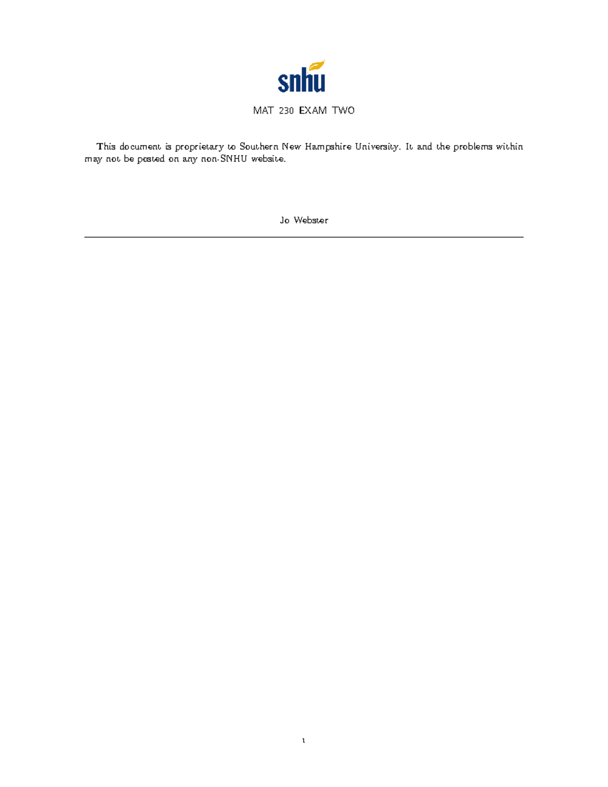 MAT 230 Module 7 Exam Two - Discrete Math Solutions - Studocu