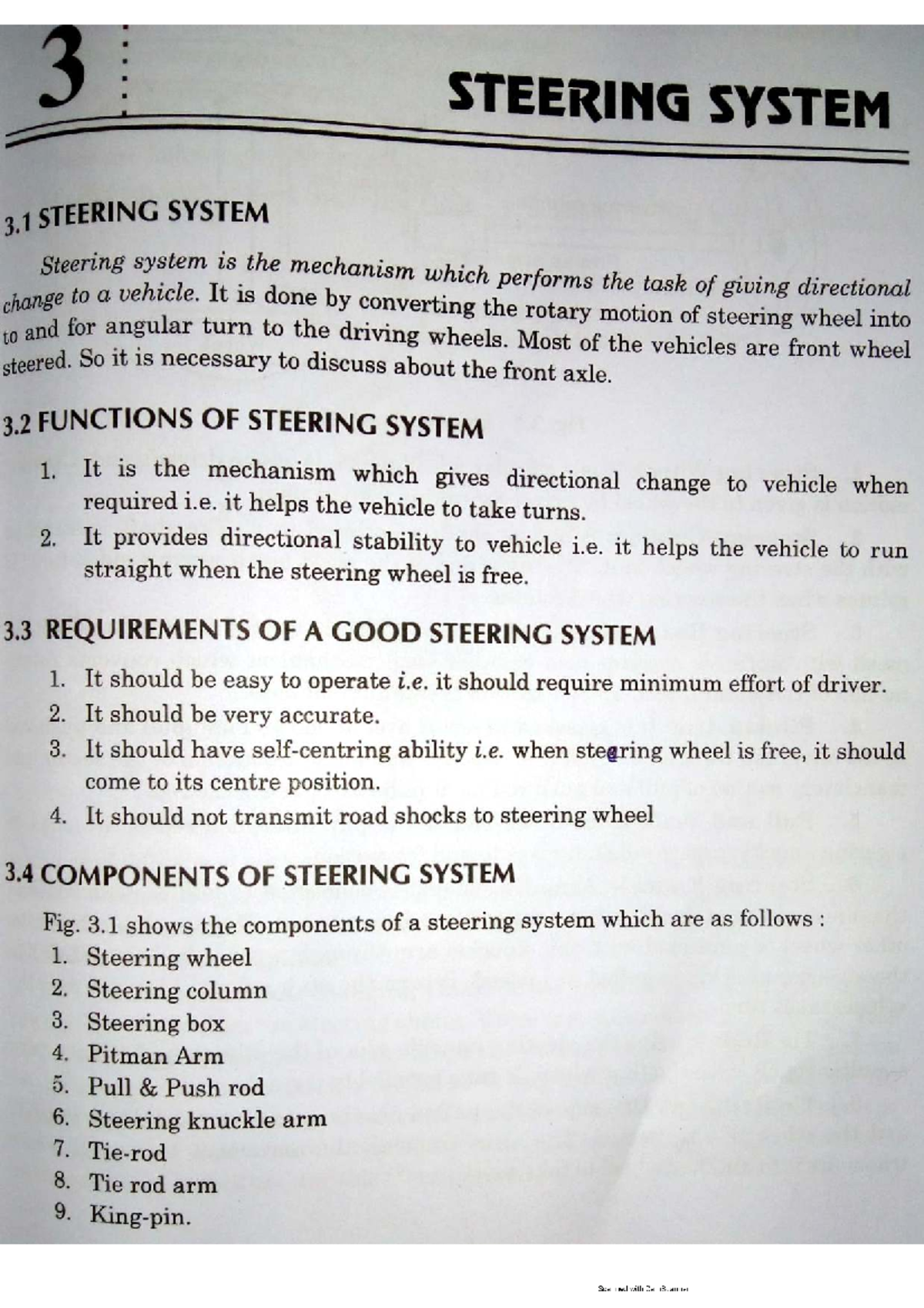 N5E7D6E9799819 - Steering System Overview and Functions - Studocu
