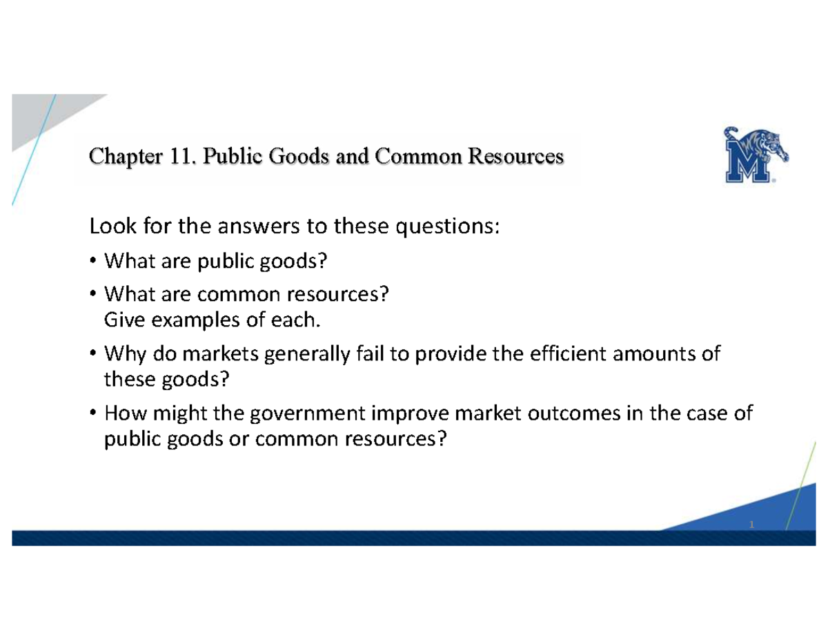 Chapter 11: Public Goods and Common Resources - Studocu