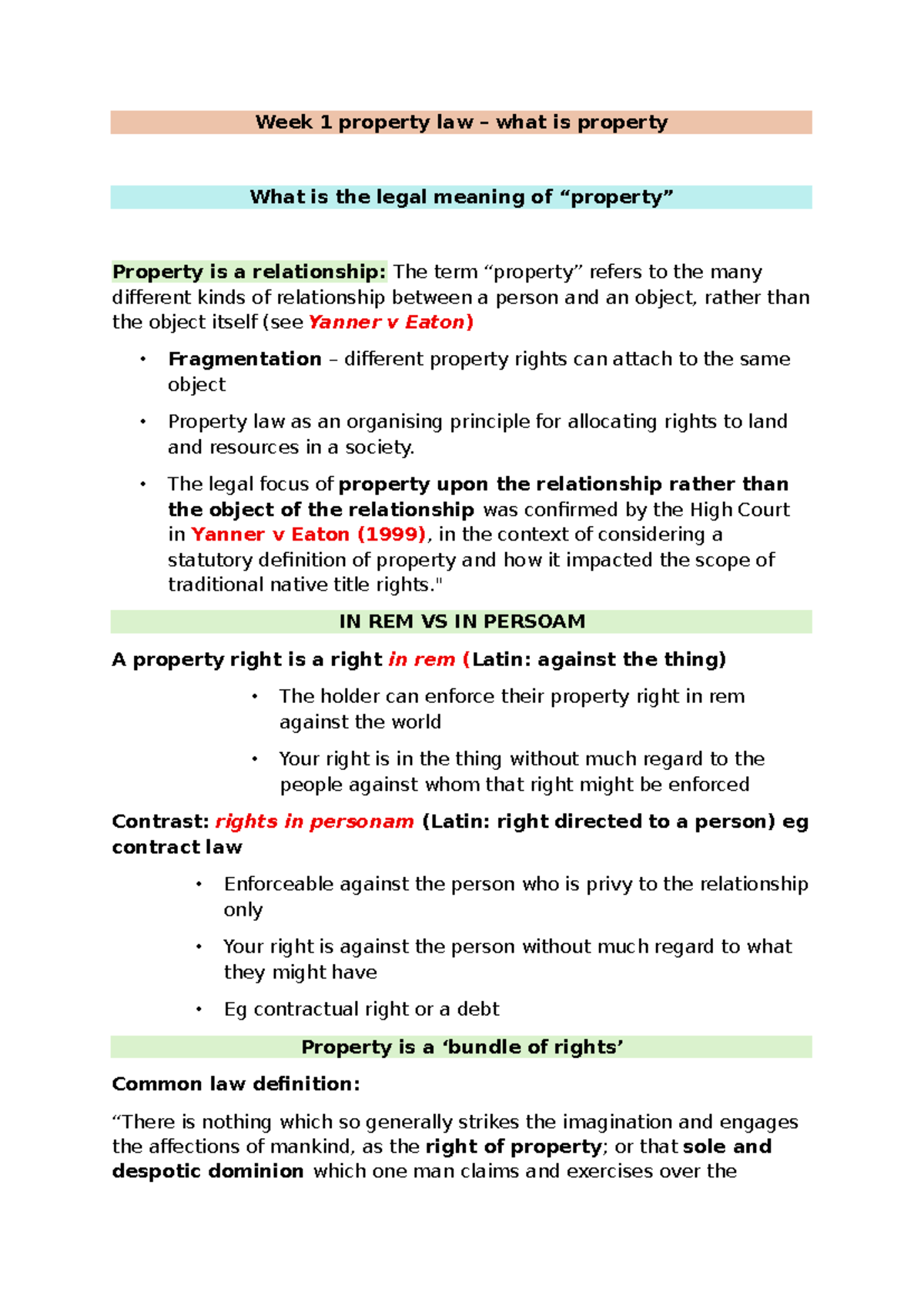 Property Law 101: Understanding the Legal Meaning of Property - Studocu