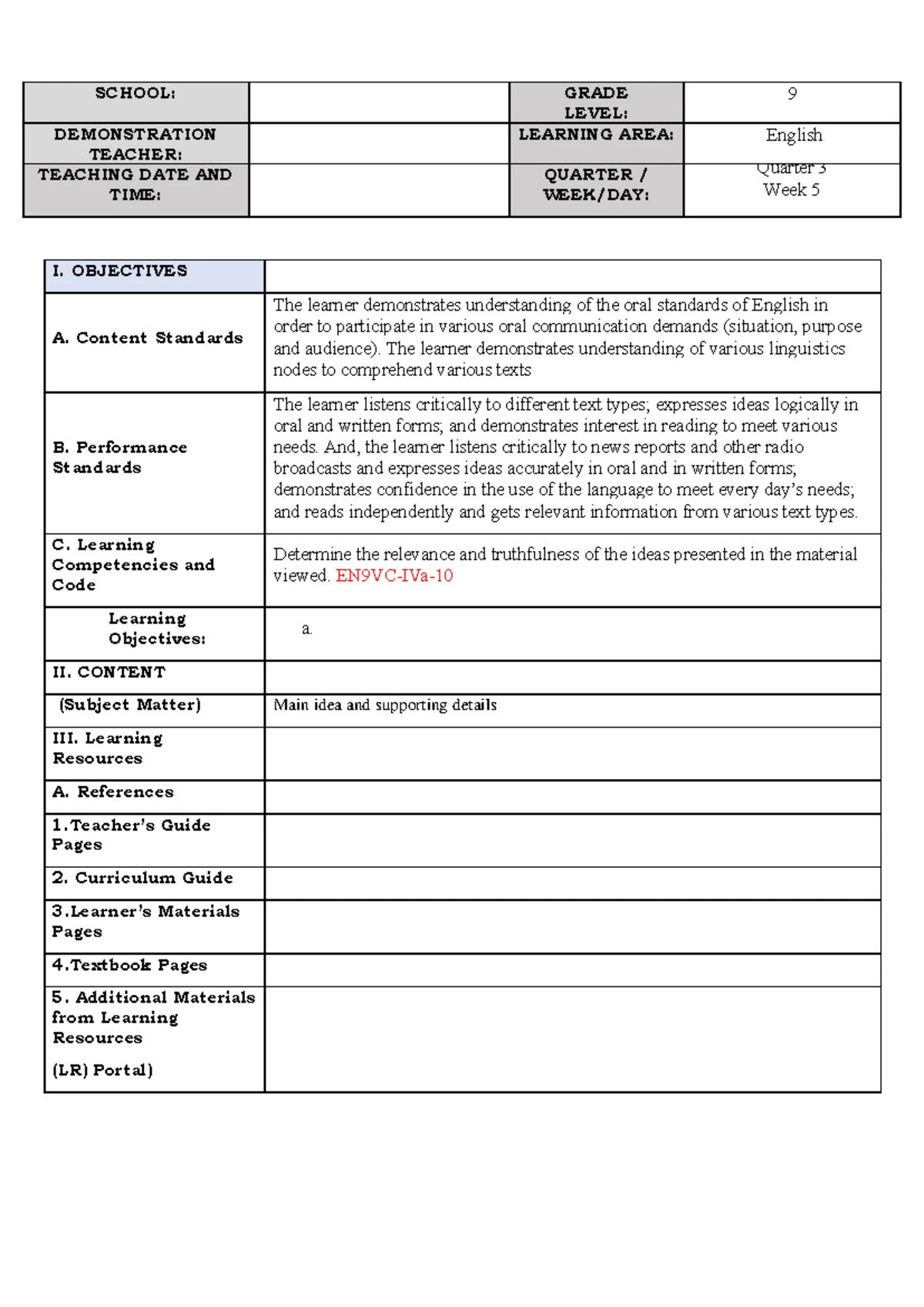 DLP-STAT-CO4 - Lesson Plan on Hypothesis Testing and Activities - Studocu