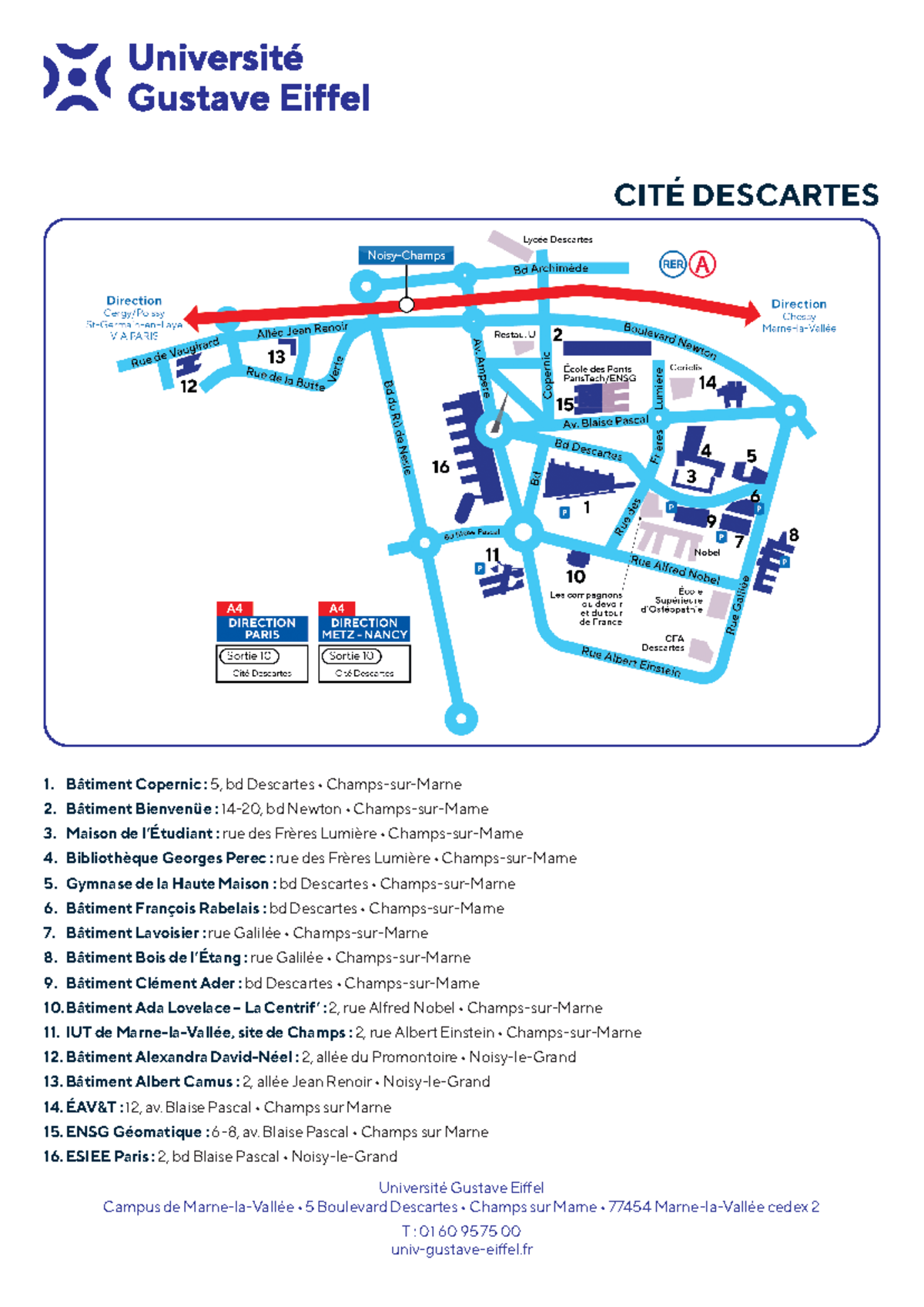 Campus Plan for STAPS 240828 - Université Gustave Eiffel Locations ...
