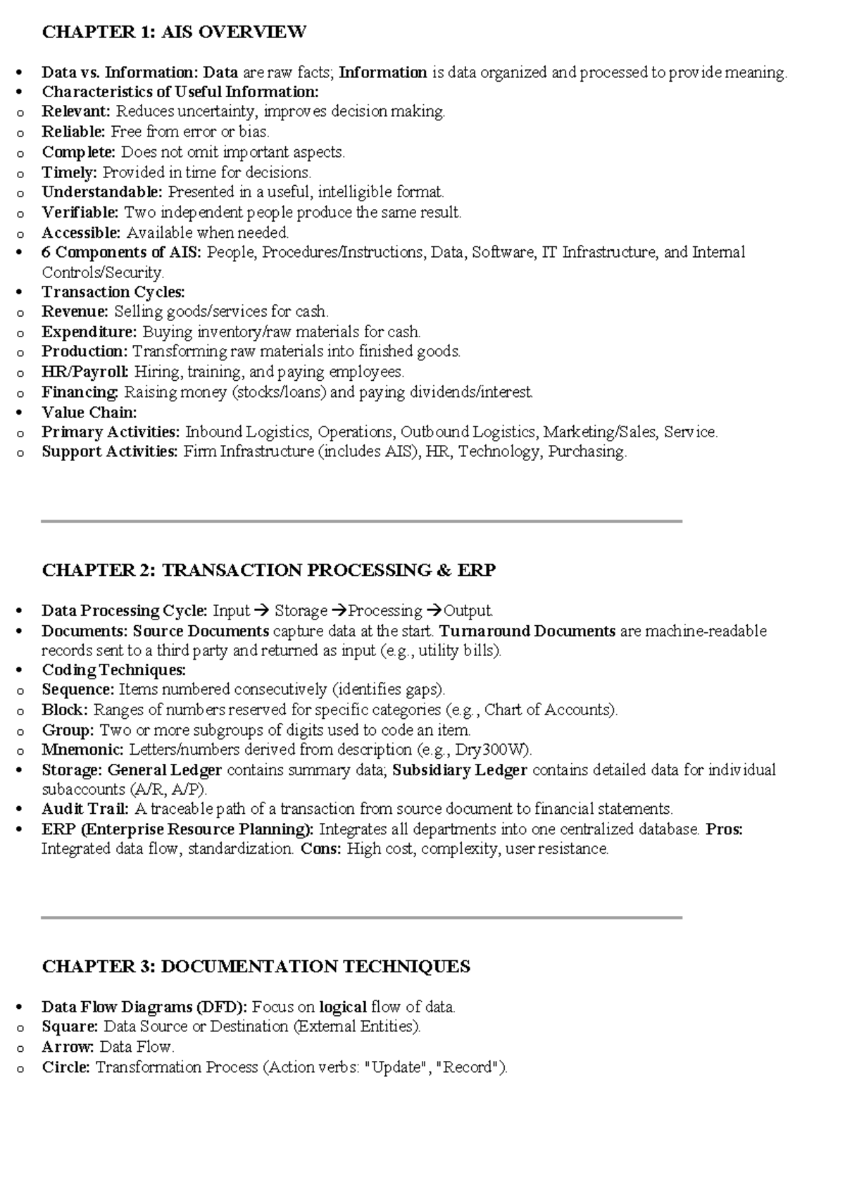 AIS Overview and Transaction Processing: Key Concepts and Techniques ...