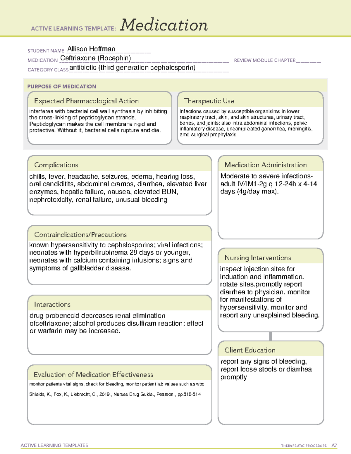 Ceftriaxone (Rocephin) Medication Card: Key Nursing Info & Guidelines ...