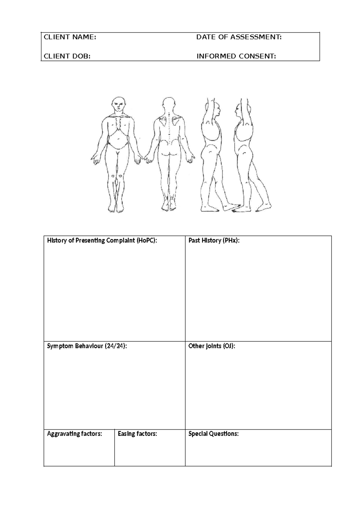 Documentation Template - PHS314 - CLIENT NAME: DATE OF ASSESSMENT ...