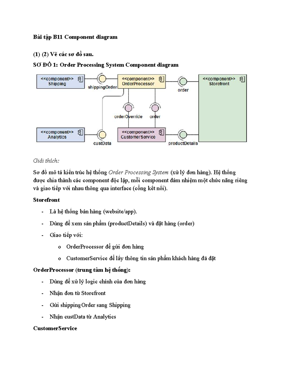 BT11: Component Diagrams for Order Processing & Store Systems - Studocu