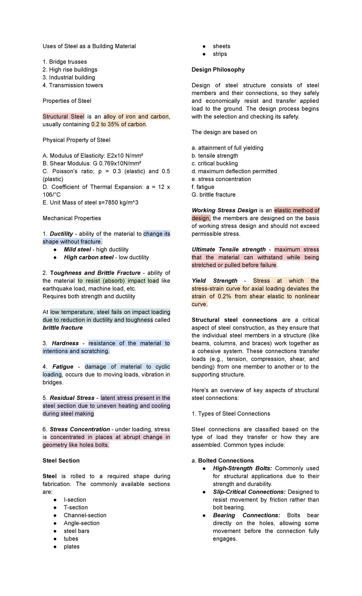 Steel and Timber Reviewer: Key Concepts in Structural Design (ENG 101 ...