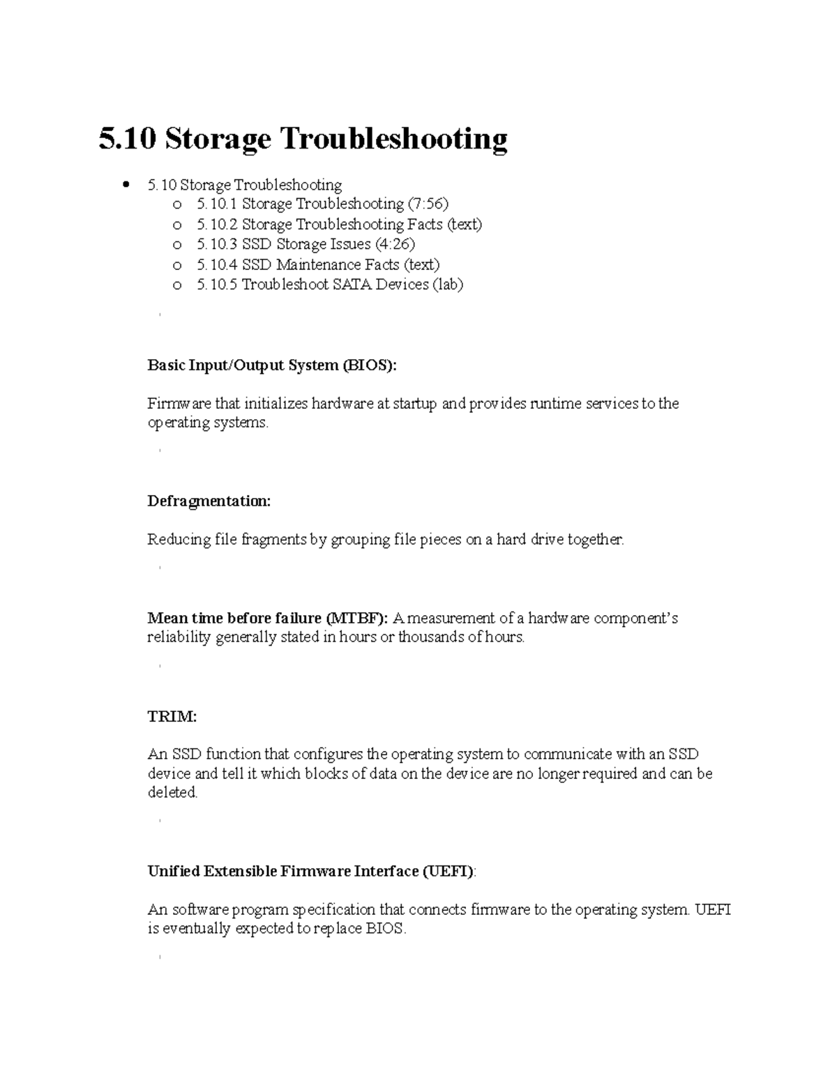 5.10 Storage Troubleshooting - 5 Storage Troubleshooting 5 Storage ...