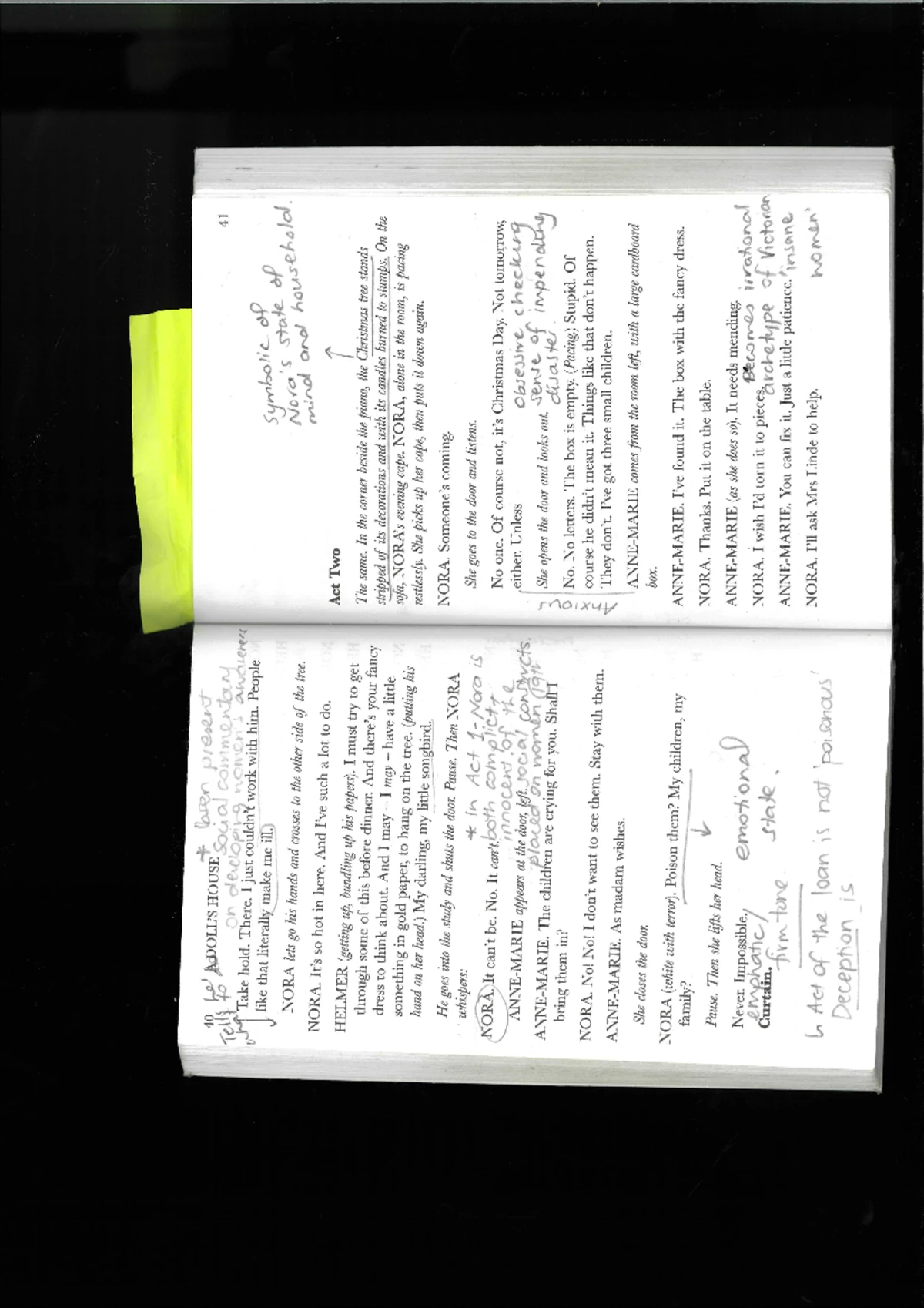 Act 1 Annotations of A Doll's House (ENG101) - Detailed Insights - Studocu