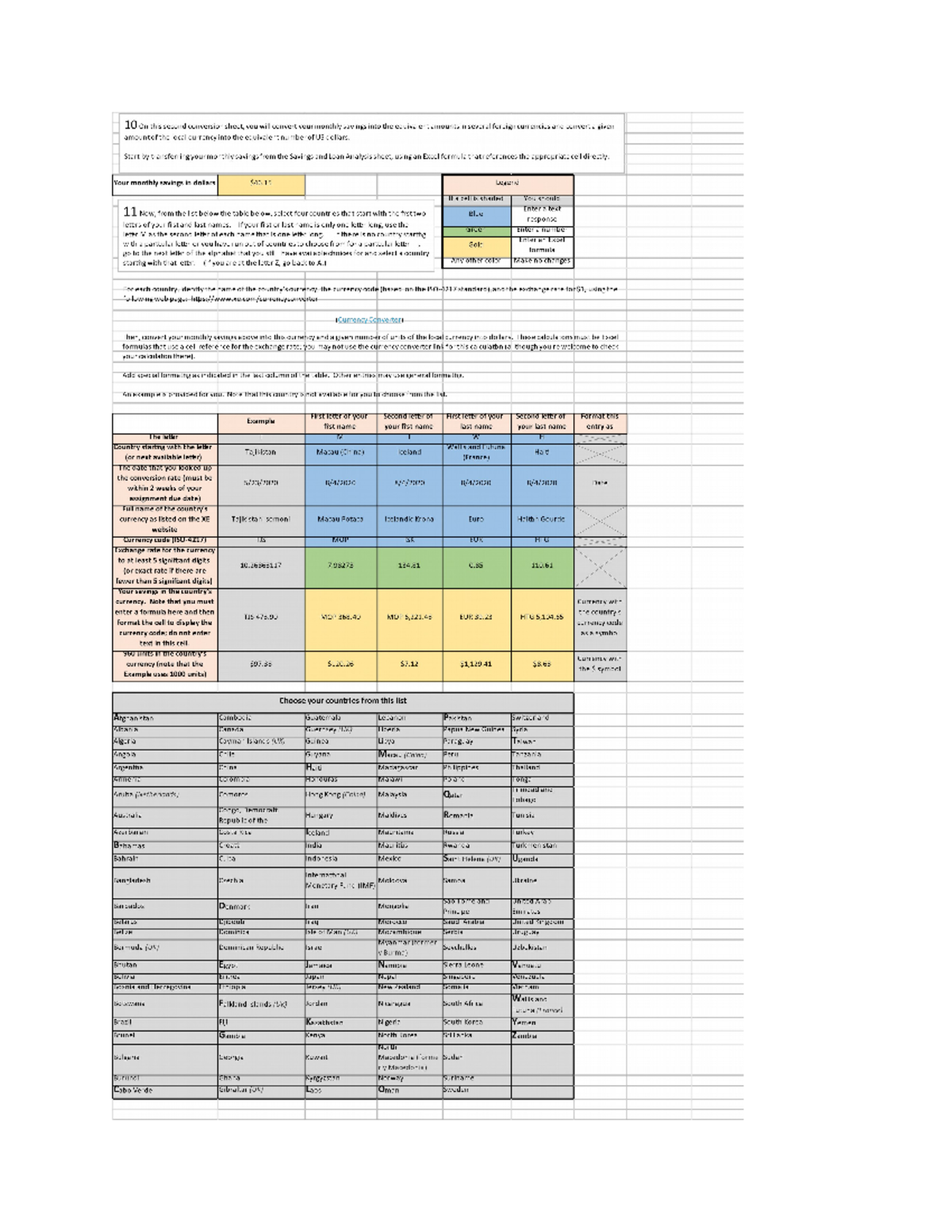 Major Assignment 2: Currency Conversion and Excel Formulas - Studocu