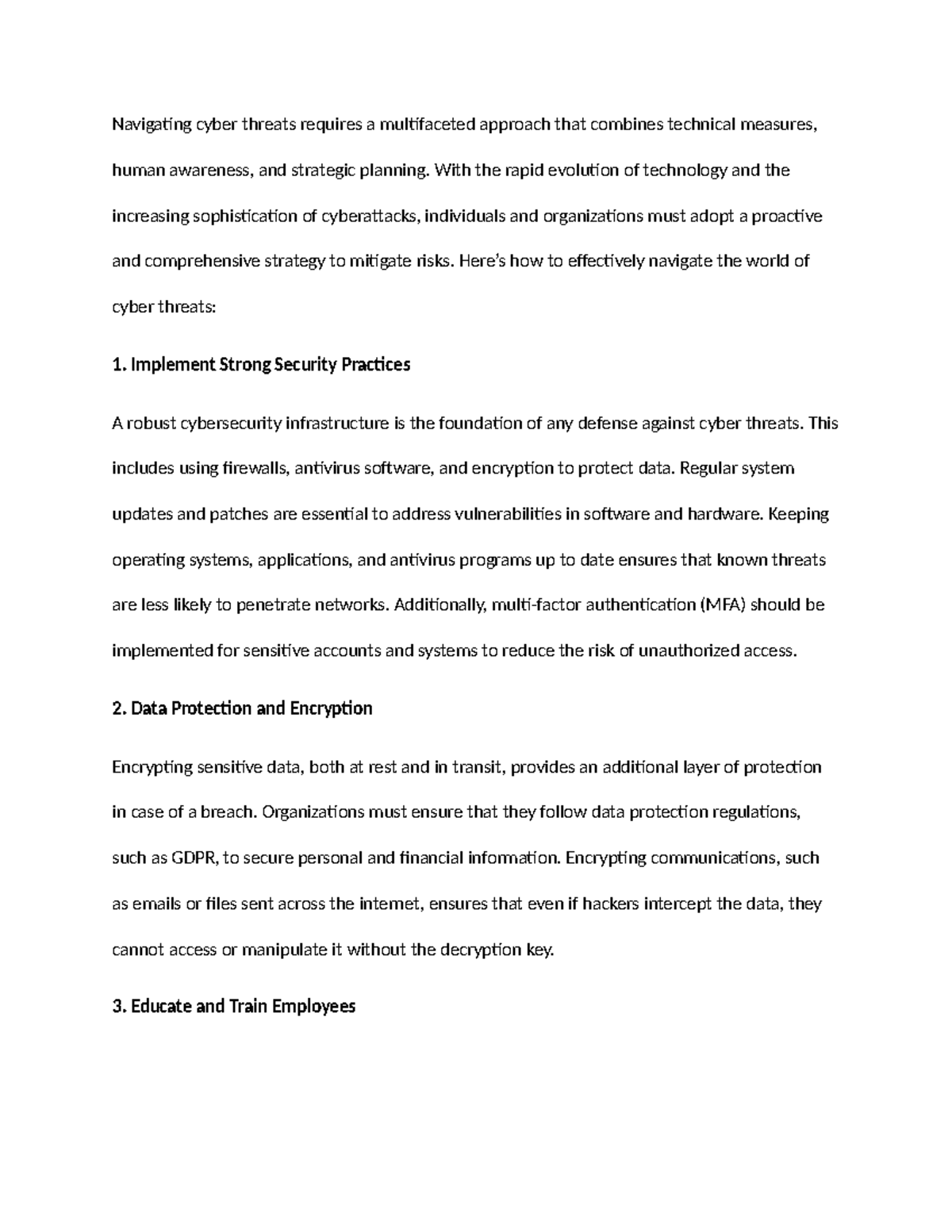 Effective Strategies for Navigating Cyber Threats: A Comprehensive ...