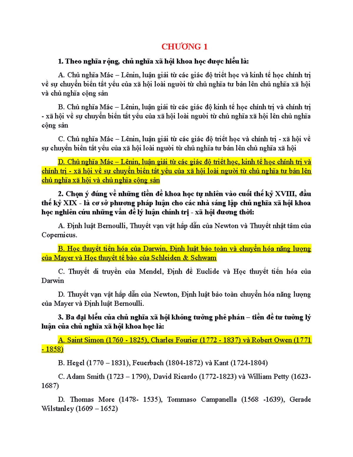 TRẮC NGHIỆM VỀ CHỦ NGHĨA XÃ HỘI KHOA HỌC - CNXHKH - Document Preview