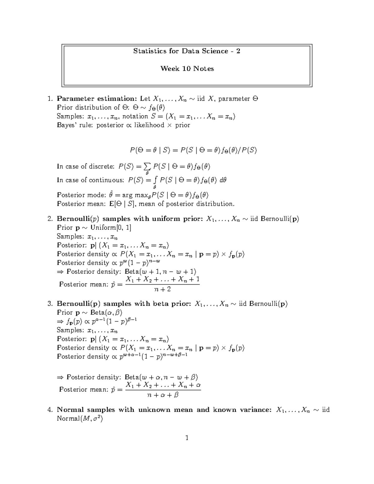IITM BS Data Science - Statistics-2 Week 6 Notes on Continuous Random ...