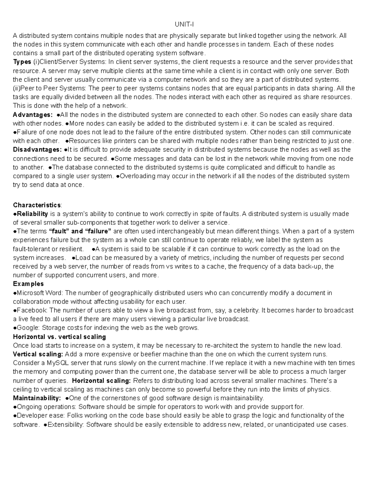 Distributed Systems: Comprehensive Guide (Units 1-5) - Studocu