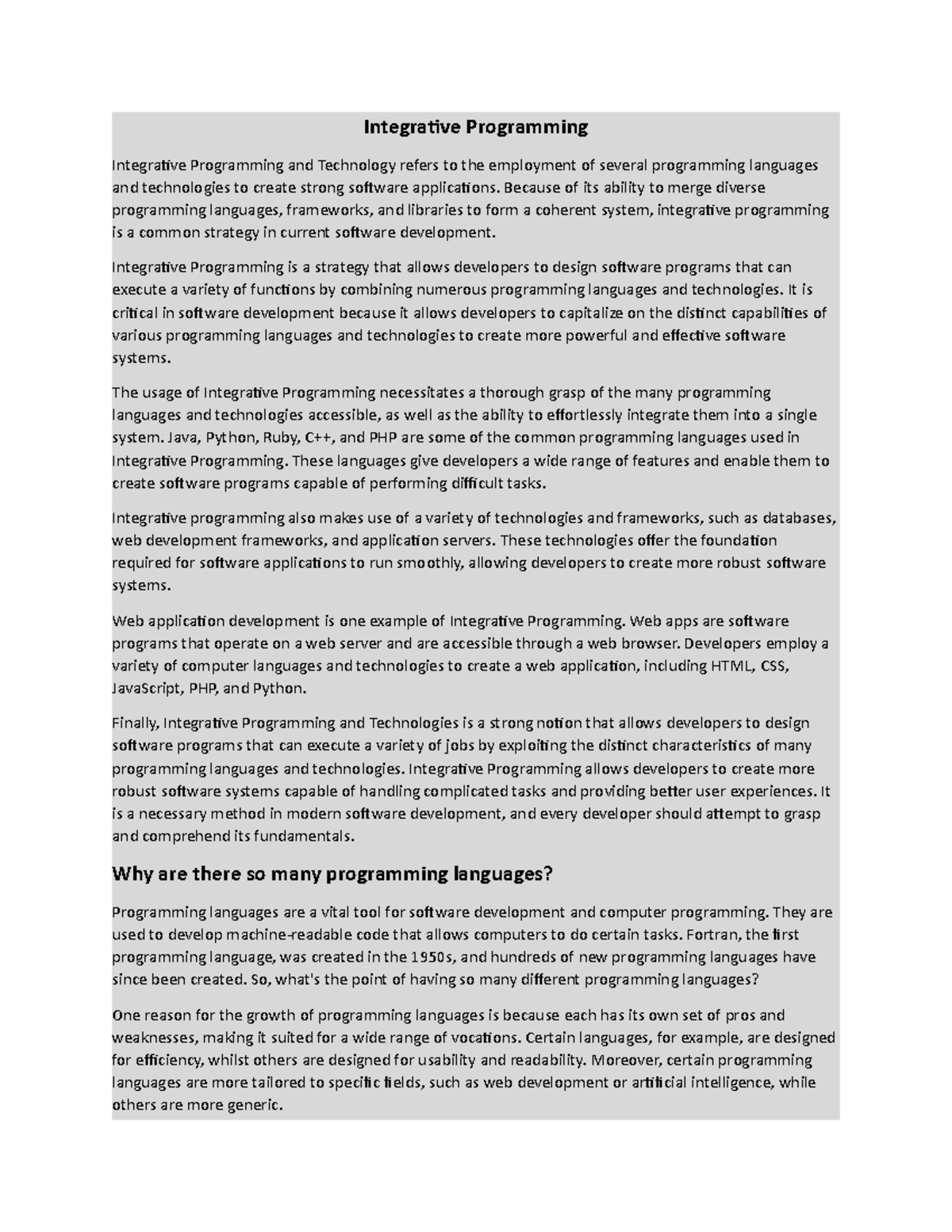 Integrative-Programming - Integrative Programming Integrative ...